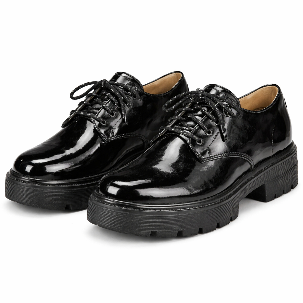 Onyx High Gloss Lug Sole Derby Shoe for Men